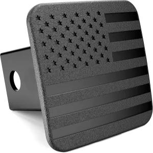 에버히치 2인치 아메리칸 블랙 플래그 트레일러 히치 커버 플러그 리시버용