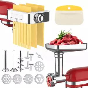 Kitchenaid 스탠드 믹서용 Jook 고기 그라인더 파스타 메이커 부착물 믹서 세트 소시지 스터퍼 튜브가