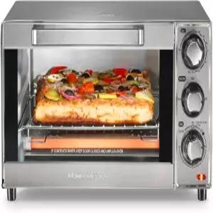 해밀턴 비치 카운터탑 토스터 오븐 피자 메이커 대용량 4조각 스테인리스 스틸(31401)