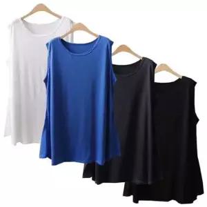 티여름 아이스 스판 빅사이즈 무지 레이어드 나시 514