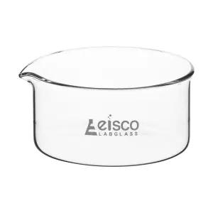 EISCO 결정화 접시 300ml - 평평한 바닥 스파우트 포함 붕규산염 3.3 유리 실험실 주방 공예품