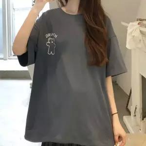 여학생 꾸안꾸 곰돌이 반팔티 교복 레이어드 티셔츠