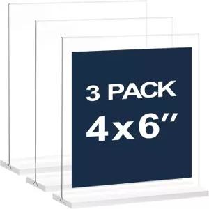 새로운 쇼 4x6인치 투명 아크릴 간판 홀더 디스플레이 스탠드 비즈니스 사무실 소매용 플라스틱 카드