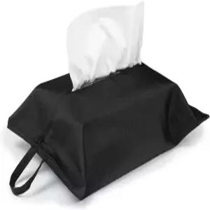 카카포르사 블랙 화장지 홀더 여행용 냅킨 재사용 가능한 티슈 천 박스 커버 행 종이 타월 자동차 홈