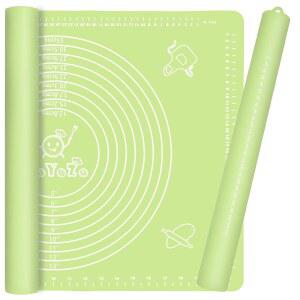 롤링 핀 실리콘 베이킹 페이스트리 매트 세트, 도우용 피자 도우 롤러 매트, 계량이 포함되지 않은 특대 사이즈, 파이, 크러스트, 쿠키, 빵, 페이스트리, 파스타, 15.7인치 x 24인치