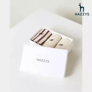 백화점 헤지스 레이디스 26 로고자수 면혼방 중목양말3종세트 HS6B108