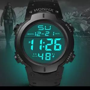 디지털 LED 방수 스포츠 남성용 전자 손목 시계 pVM9+8aLm