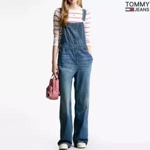 백화점 타미진스 여성 포켓 로고 오버롤 덩거리 멜빵 데님 팬츠 T32F6NED20TWT1B