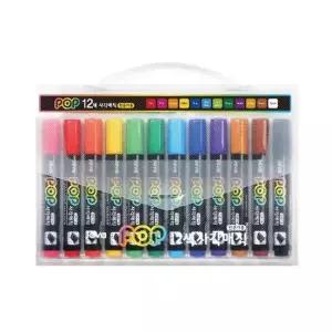 전문가용 사각 유성매직 12색 1P 사각닙 컬러 마카펜