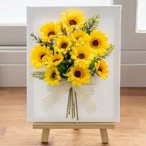 아트박스/플라워트리 해바라기 조화 액자 루드+이젤 set 24x35cm 장식 소품