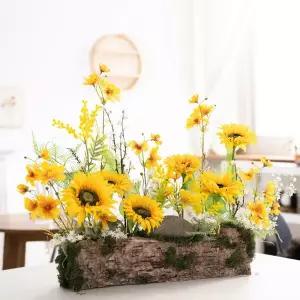 아트박스/플라워트리 해바라기 조화 센터피스 코스모스 테이블장식 80cm