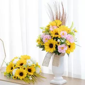 아트박스/플라워트리 해바라기 조화 꽃다발 가을 향기 60cm 꽃 장식 소품