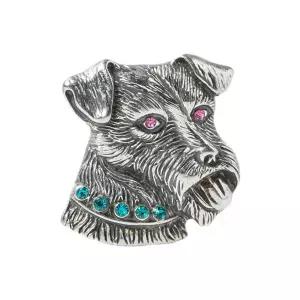 [정품] N ARCHIVE Vintage Jewel Detail Dog Brooch Silver 엔 아카이브 빈티지 주얼리 디테일 도그 브로치