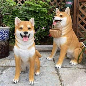 강아지 모형 조각 시바견 장 개모형 정원 마당 오브제 카페 도베르만 이누