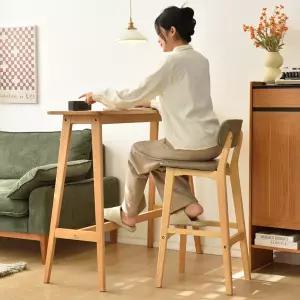 원목 바스툴 아일랜드체어 간결 디자인 쿠션형 내추럴