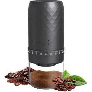 가정용 커피 그라인더, 청소 브러시가 장착된 휴대용 버 커피 원두 그라인더 전기, 1회 충전 시 10컵, 여행, 캠핑, 가정 및 사무실용 에스프레소 그라인더