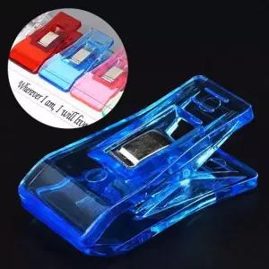 20P 투명 와이드 집게 블루 서류 문서 문구 사무 클립