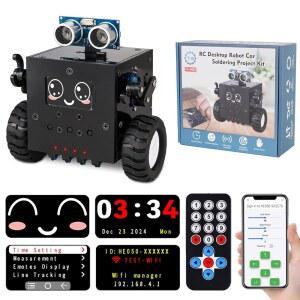 로봇 납땜 프로젝트, 시간 및 포함된 DIY RC 발렌타인데이 위한 과학 키트 선물 전시 표현이 STEM 실험 ICSTATION 이상 연습 청소년을 키트, 자동차 15세 성인