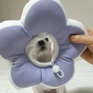 꽃피는 강아지 고양이 쿠션 넥카라 퍼플 M
