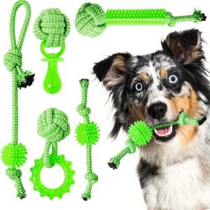 고에너지 강아지를 SQBG 강아지 장난감 5팩 이빨 고무와 밧줄 공격적인 씹는 개를 내구성 개 전쟁 터그