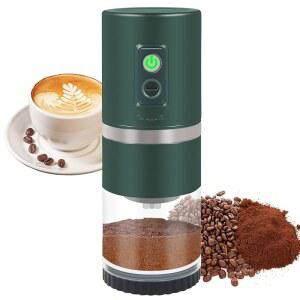 가정, 여행, 캠핑, 사무실-다크 그린을 위한 45가지 조절 가능한 설정의 휴대용 전기 커피 그라인더 스테인리스 원뿔형 버 커피 그라인더