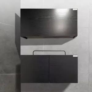 블랙 욕실 미니 화장실 플랩장 수납장 상하단장 세트 상단장 수건장