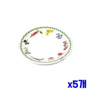 19.5x2cm x5개 멜라민재질 일반접시 원형 그릇 가벼운