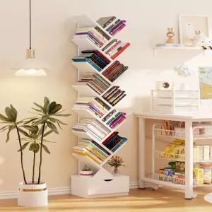 우드 벽면 선반 잡지 꽂이 나무 책장 수납 트리형 거실