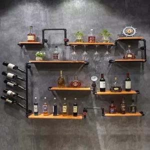 벽걸이형 진열대 홀더 선반 와인바 인테리어 랙 레스토랑 위스키 양주 와인잔 정리대