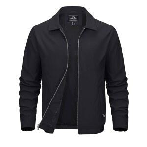 마그콤센 남성 경량 재킷 풀 집업 라이트 코트 레이다운 칼라 캐주얼 바람막이 지퍼 포켓 포함