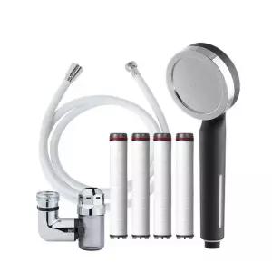 대림바스 디클린 멀티필터 샤워기 와이드형(무광블랙) + 리필필터 + 샤워호스(화이트) + 워터탭 본품SET