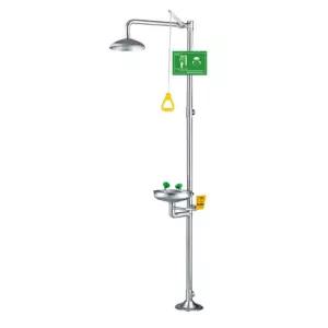 산업용 화학 오염물질 사고대비 절수형필터 설치형 눈세척 비상샤워기 야외운동 모래