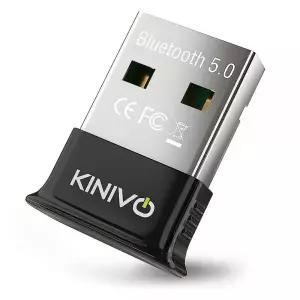 Kinivo PC용 USB 블루투스 어댑터 (BT5.0, 우분투, 윈도우 11/10/8.1용 플러그 앤 플레이 무선 동글 수신기