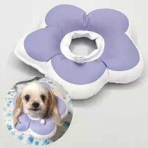 꽃피는 강아지 고양이 쿠션 넥카라 퍼플 M