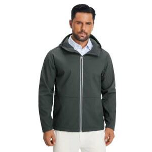 MMAELREG 남성 플리스 소프트쉘 재킷 경량 단열 방수 윈드브레이커 후드 겨울 골프 캐주얼용