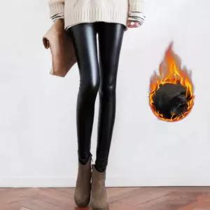 여성 가죽 기모 레깅스 쫀쫀스판 레더 올블랙 패션 ahW6+1mGj