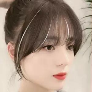 잔솔 여자 앞머리 부분 가발 붙임머리 피스 시스루뱅 ySj6+7rhK
