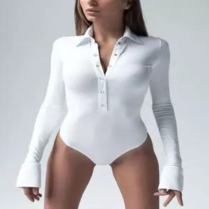 카라넥 바디수트 긴팔 클럽룩 바디프로필의상 앞버튼