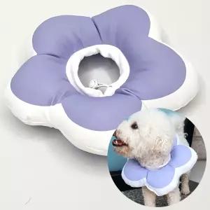 꽃피는 강아지 고양이 쿠션 넥카라 퍼플 L