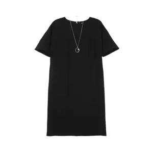 닥스 여성 26SS 블랙 라운드 H라인 원피스 DLDR6B412BK