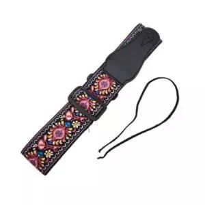 통기타스트랩 자수문양 기타스트랩 레드