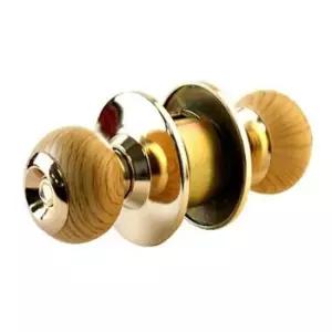 강화유리문손잡이 가정집 침실용 방문 목문 실린더 원형 우드 손잡이