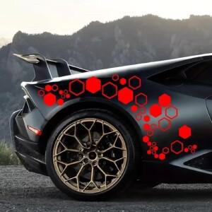 루보식 52Pcs/Set Car Cool Sticker Universal Graphics Honeycomb Open Style Auto Decor Tuning Side