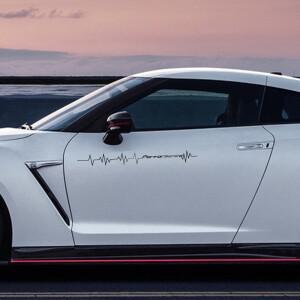 루보식 반사 성능 하트 비트 라인 스티커 자동차 앞 유리 범퍼 후드 장식 데칼 비닐