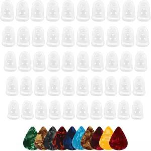 50pcs 기타 실리콘 핑거 프로텍터 핑거팁 프로텍션 커버 5가지 크기의 캡으로 초보자를 위한 우쿨렐레