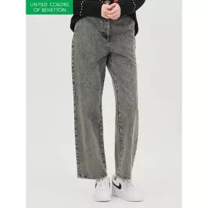 [하프클럽/베네통]스노우워싱 일자 데님 팬츠_BADP04511