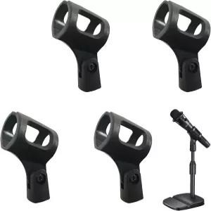 4pcs 마이크 클립 고무 유연 스탠드용 조절 가능한 각도 홀더 스탠드 콘덴서 녹음기