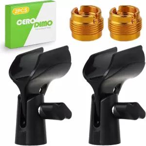 CeroDimo 2Pcs 범용 조절 마이크 클립 세트 스탠드용 5/8인치~3/8인치 나사 어댑터가 있는 홀더 적합한