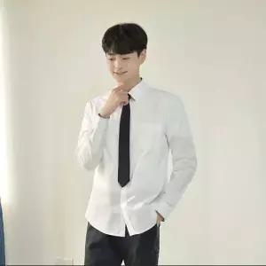 교복몰 프리미엄 남성 화이트 셔츠 파랑체크 교복