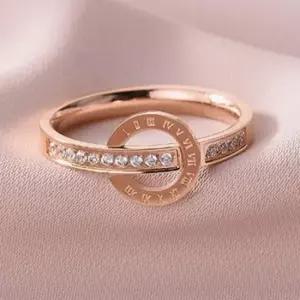 여성 정교하고 고급스러운 무늬 큐빅 써지컬 반지